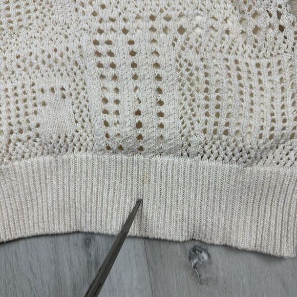 A.L.C. Corinne Mini Dress Crochet Knit Size M Off White Cream Ivory READ - Picture 3 of 9